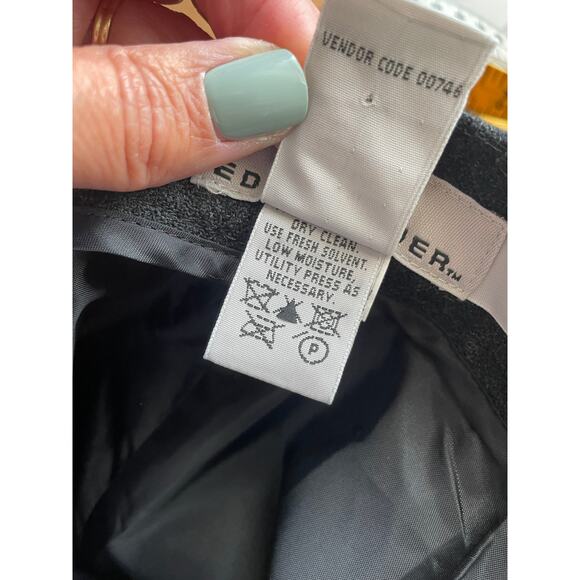 AKA Eddie Bauer charcoal wool pants Full Trouser lined vintage high waisted 14 - Picture 9 of 9